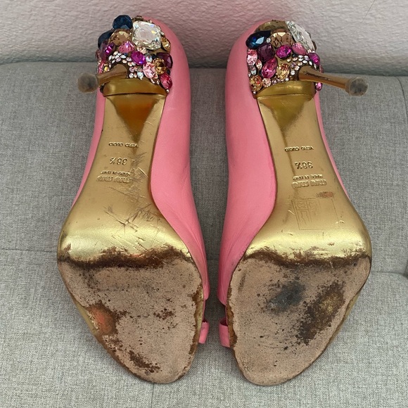 Miu Miu Pink Embellished Heels - Picture 6 of 15
